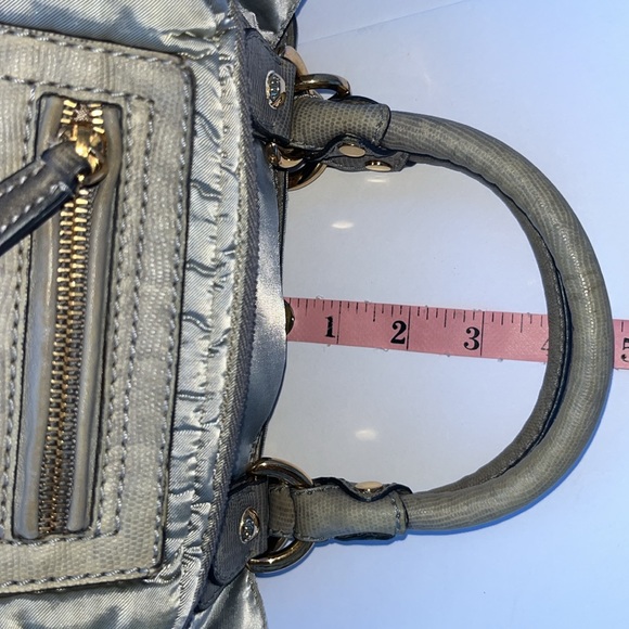 Authentic Vintage TOD’S Pashmy Small Satchel Handbag ~ In Grey Lizard/Nylon - Picture 14 of 16